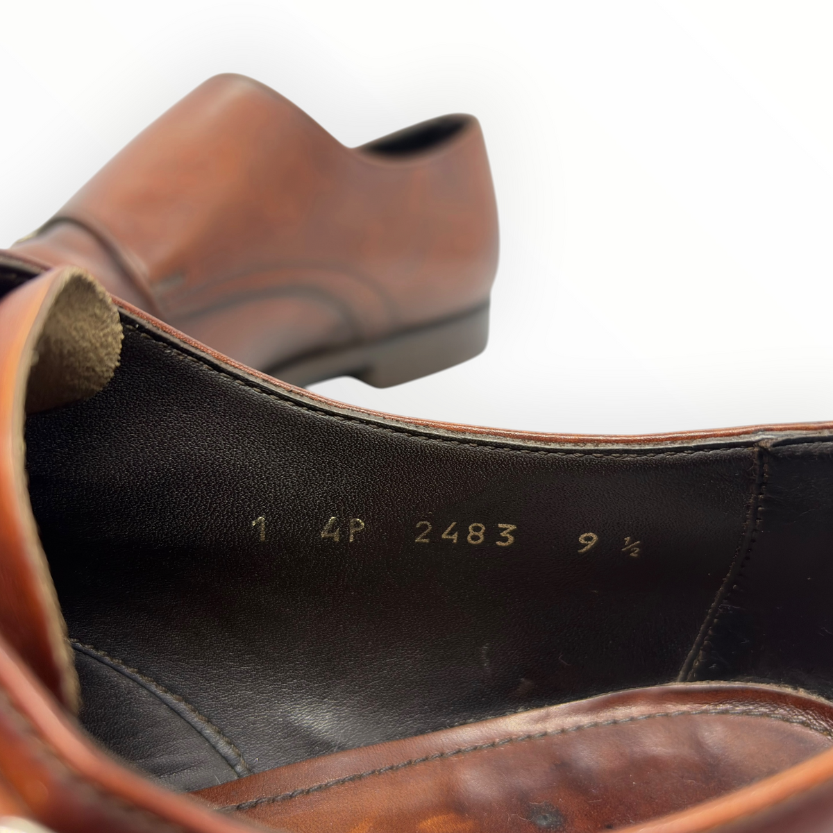 Prada Brown Leather Monk Strap Shoes