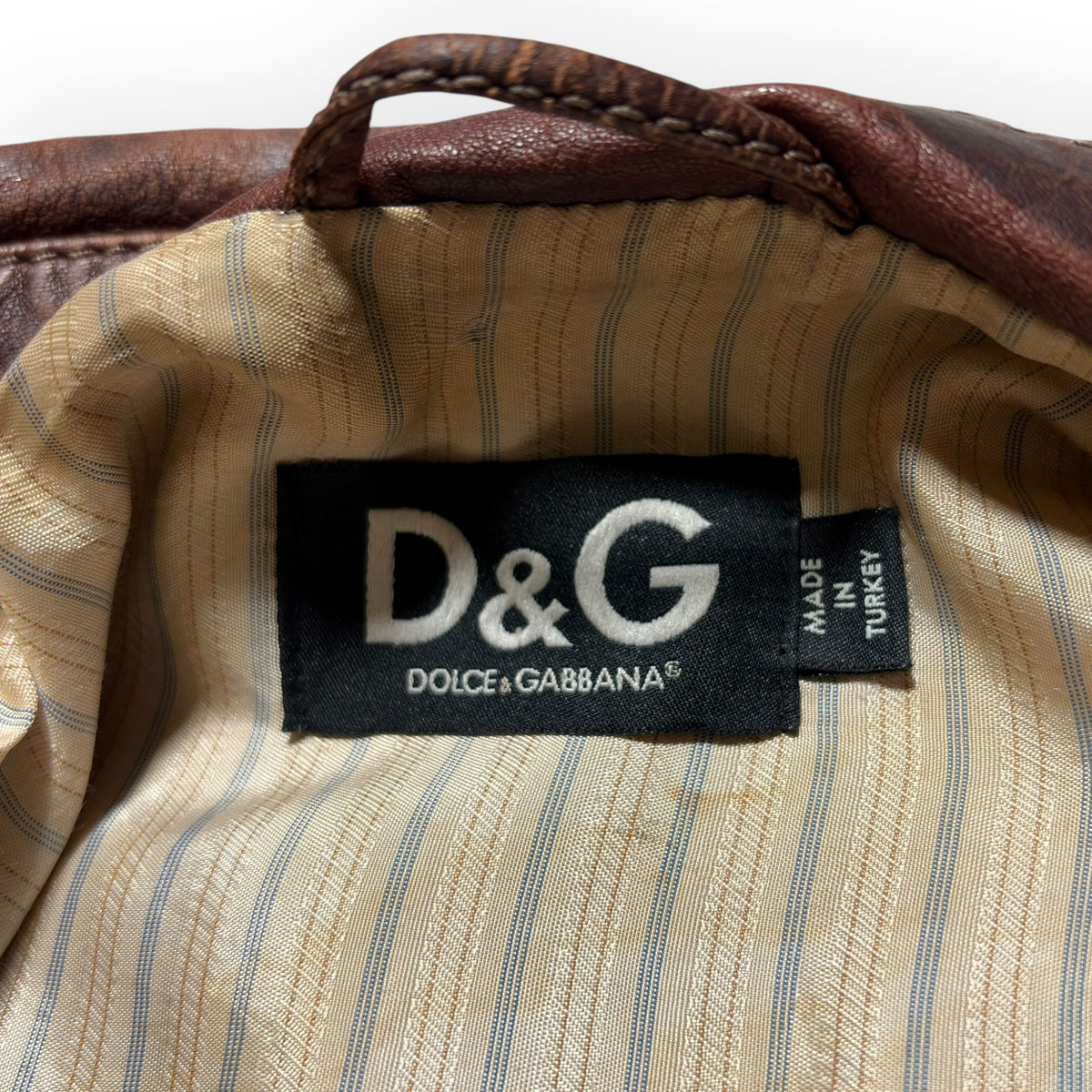 Dolce & Gabbana Vintage Brown Lambskin Leather Multi-Pocket Jacket