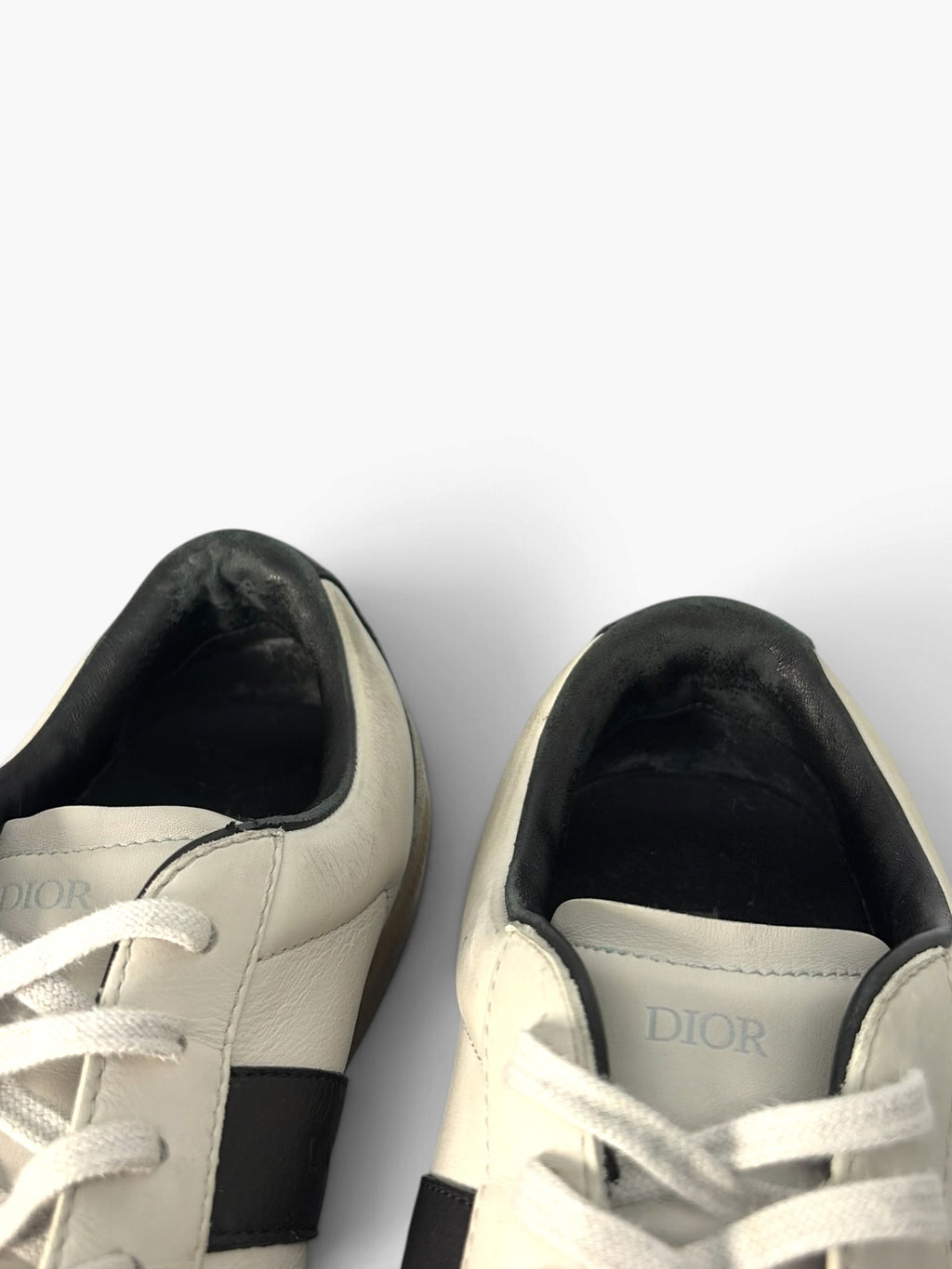 Dior Homme Off-White & Black Leather B01 Low-Top Sneakers