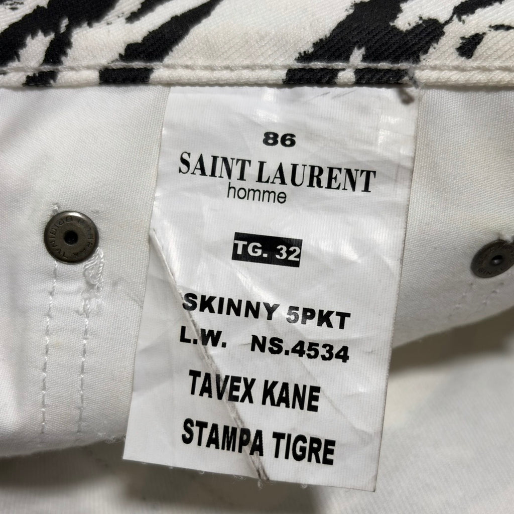 Saint Laurent Paris Hedi Slimane SS14 Tiger/Zebra Print Runway Sample Jeans