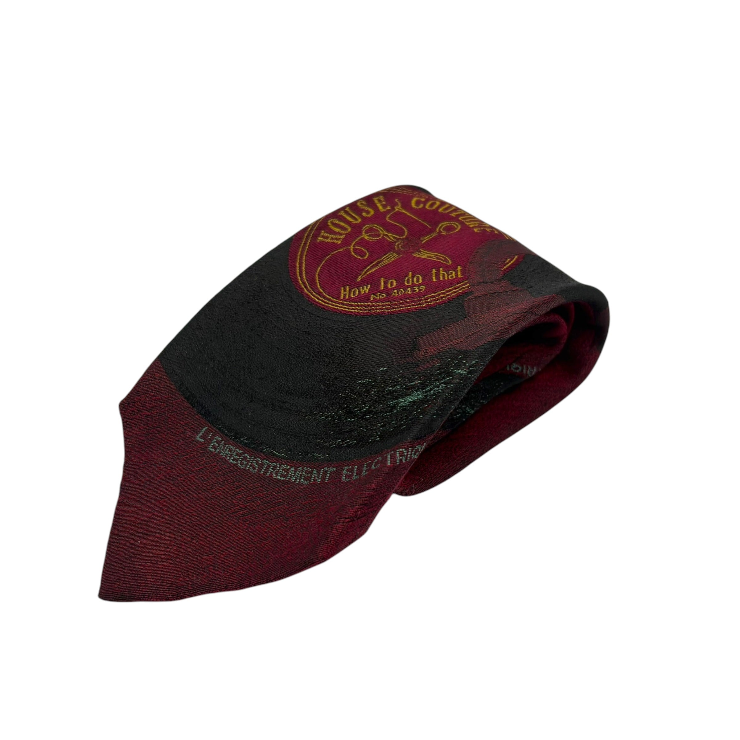 Jean Paul Gaultier Vintage Vinyl Record Silk Tie