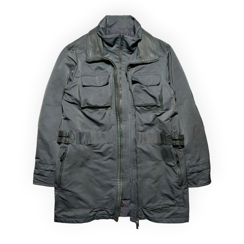 Versace Jeans Couture Leather-Trimmed Buckled Utility Parka