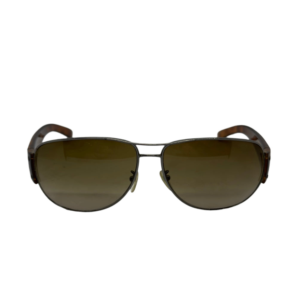 Prada Vintage Tortoiseshell & Gunmetal Aviator Sunglasses