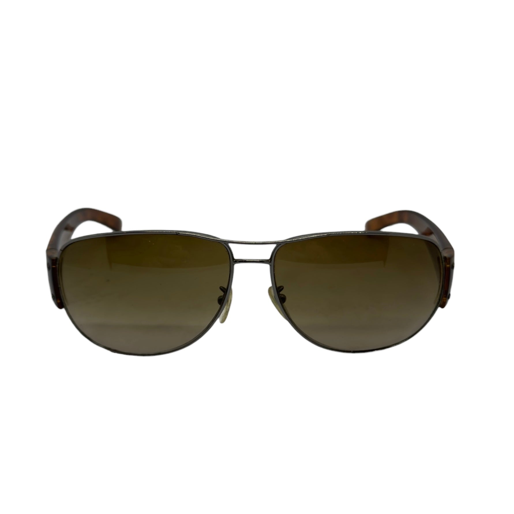 Prada Vintage Tortoiseshell & Gunmetal Aviator Sunglasses