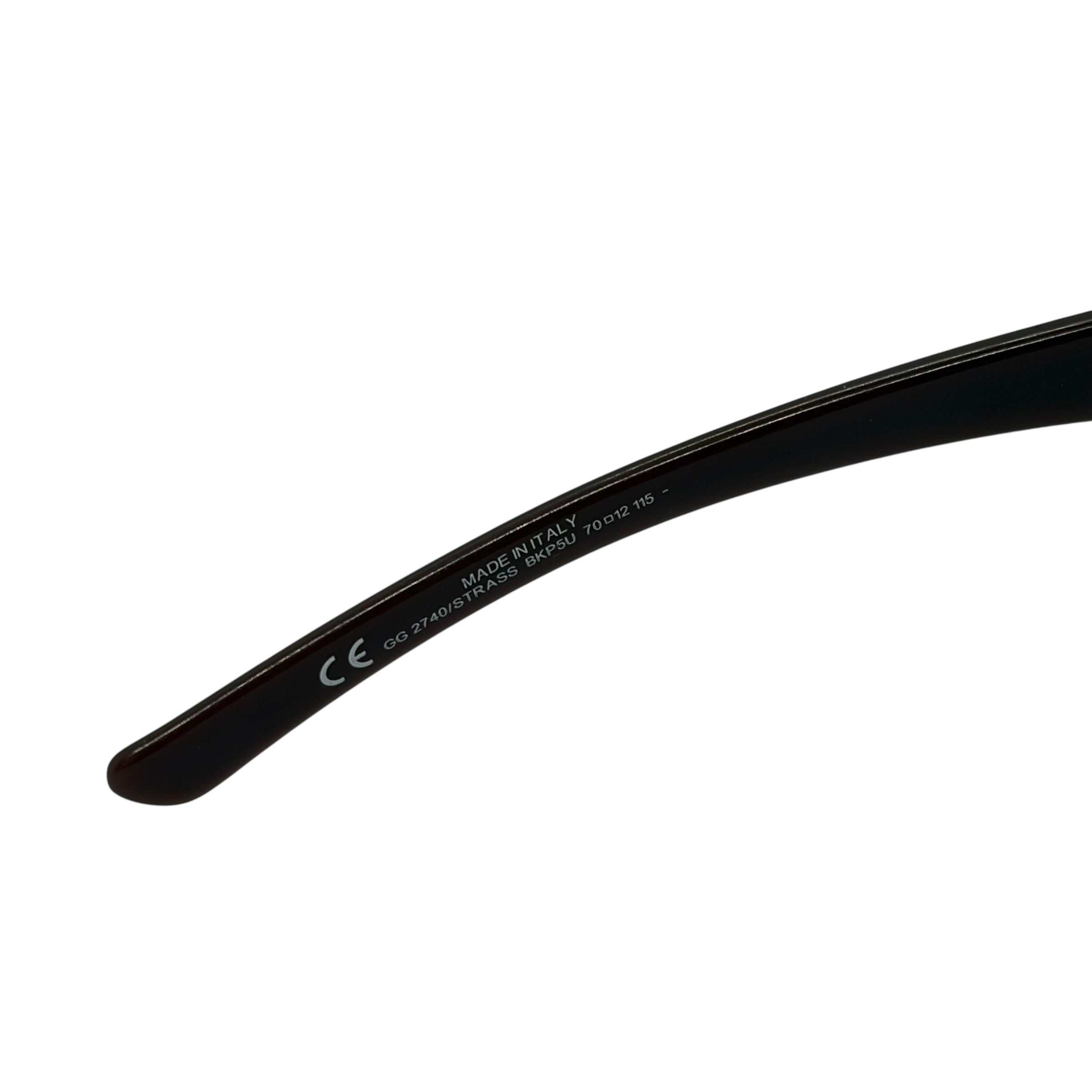 Gucci Rhinestone Horsebit Shield Sunglasses