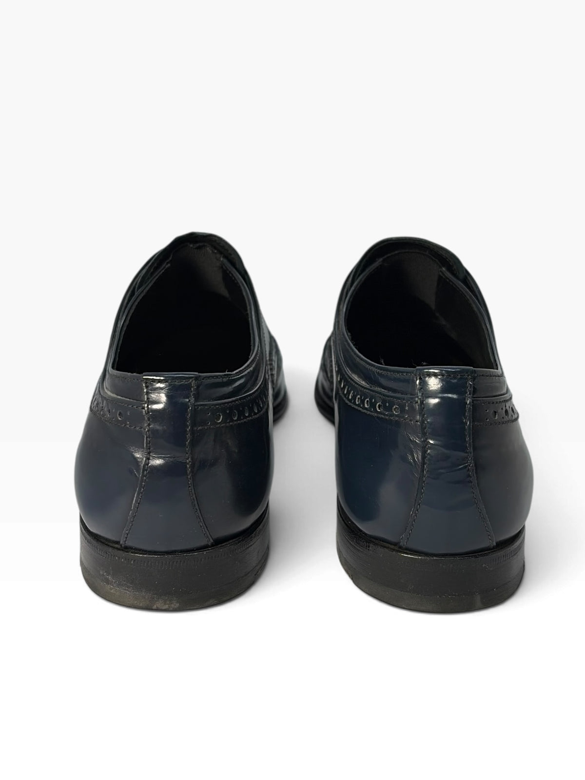 Prada Patent Spazzolato Brogue Derby Shoes