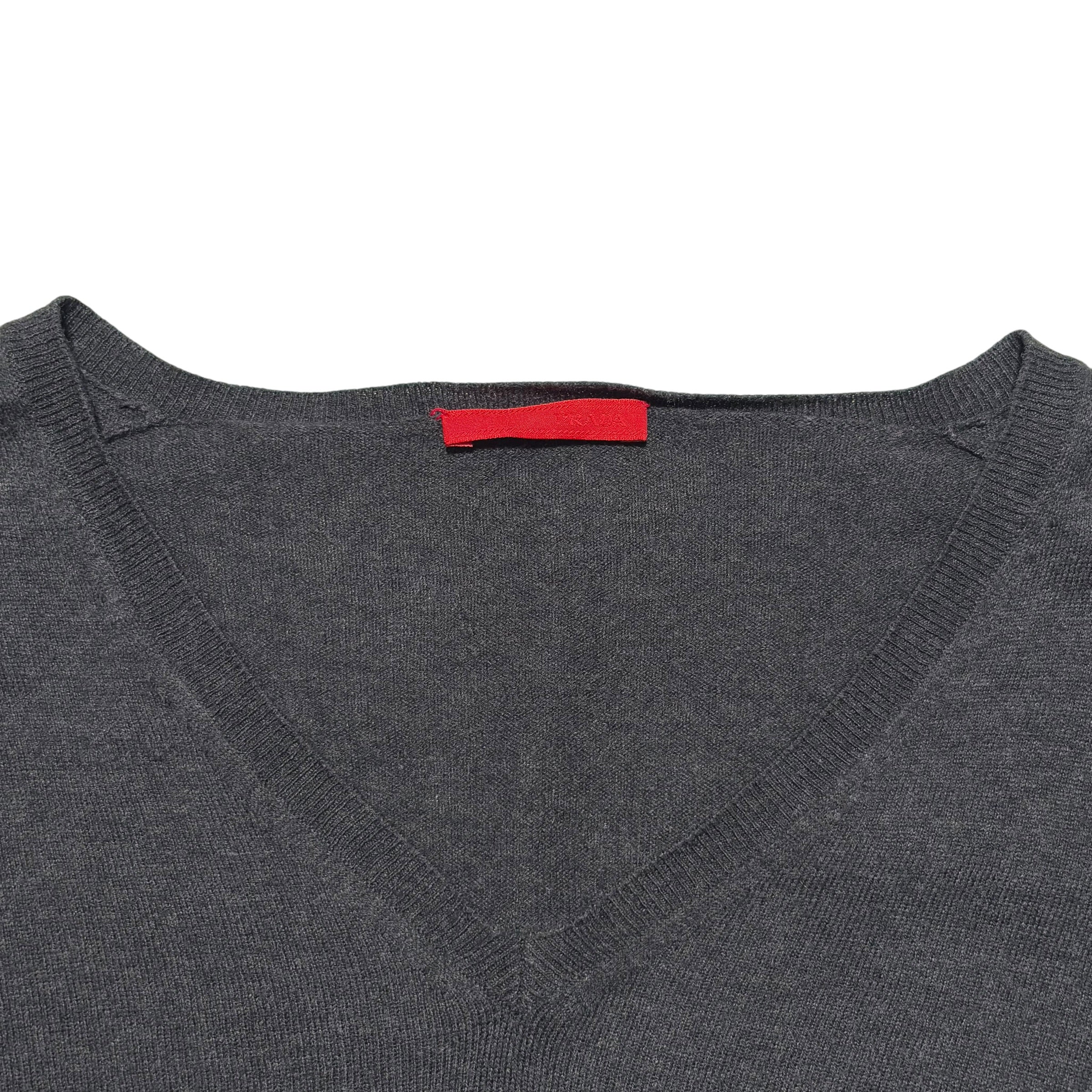 Prada Linea Rossa Cotton-Cashmere V-Neck Knit Sweater