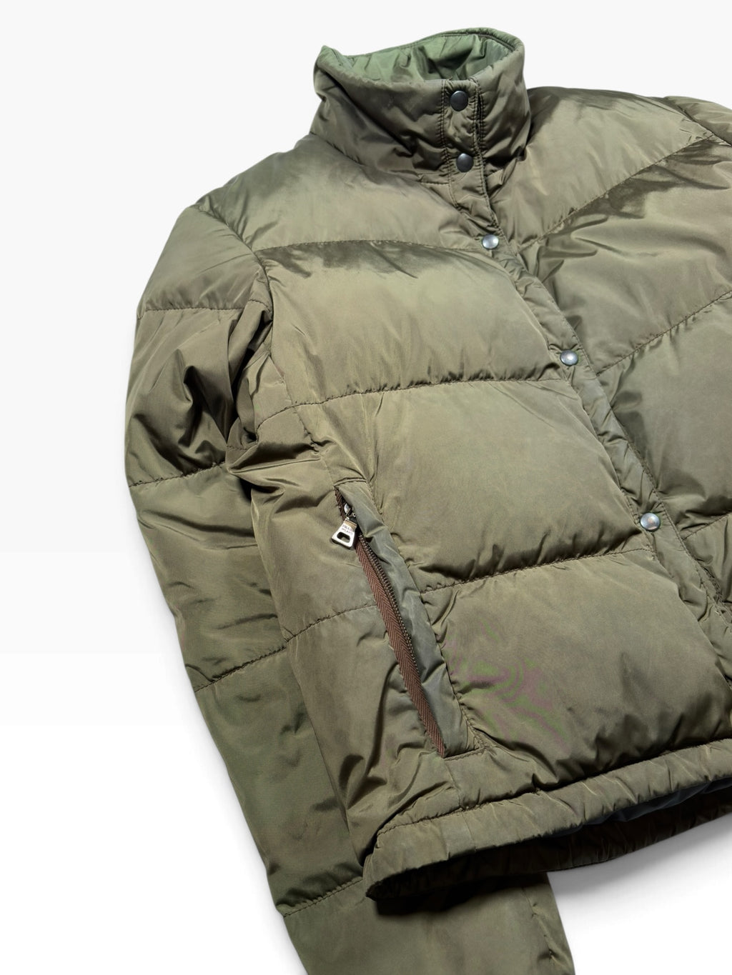 Prada Sport Olive Green Down Puffer Jacket