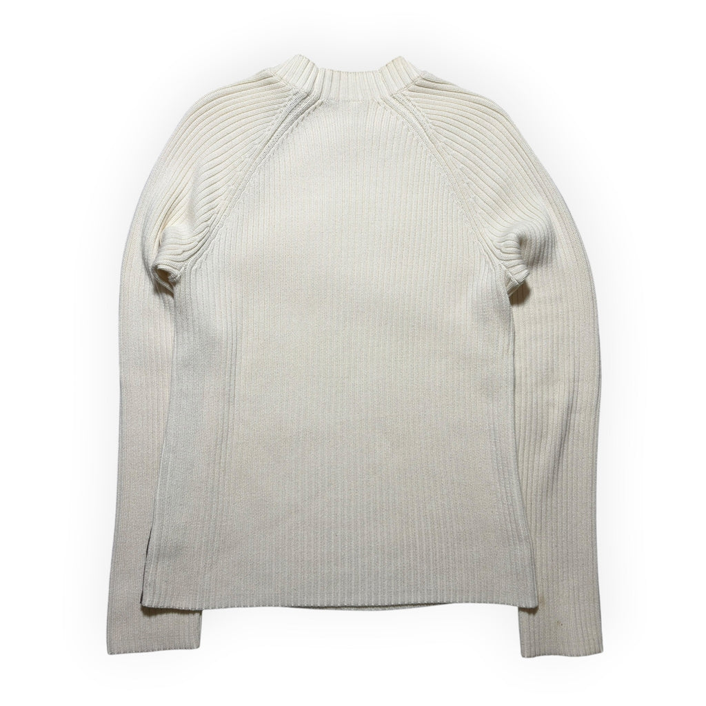 Armani Exchange Asymmetric Button Ribbed Knit Sweater
