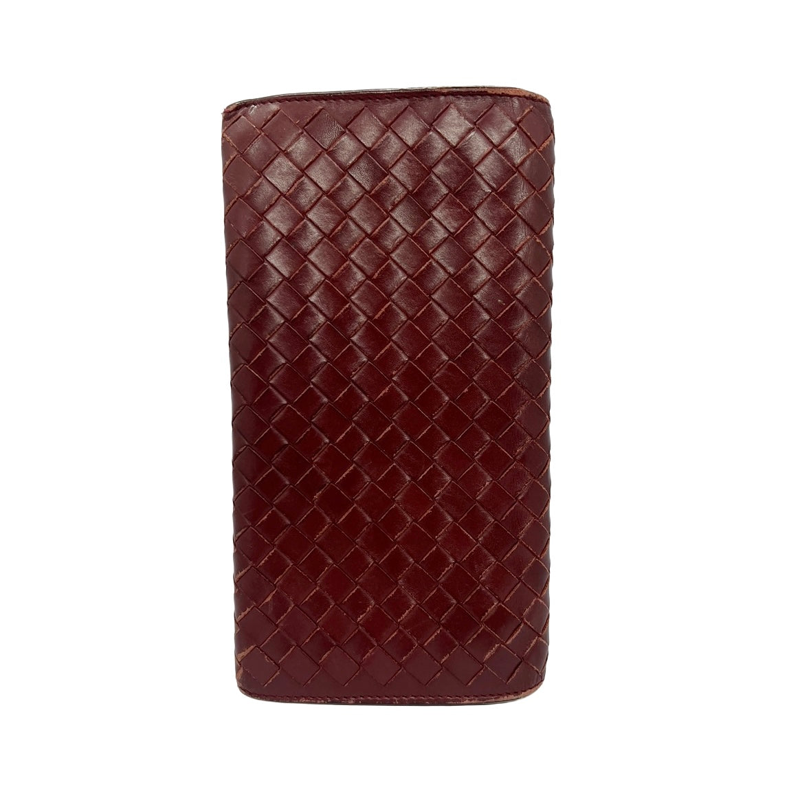 Bottega Veneta Burgundy Intrecciato Flap Wallet