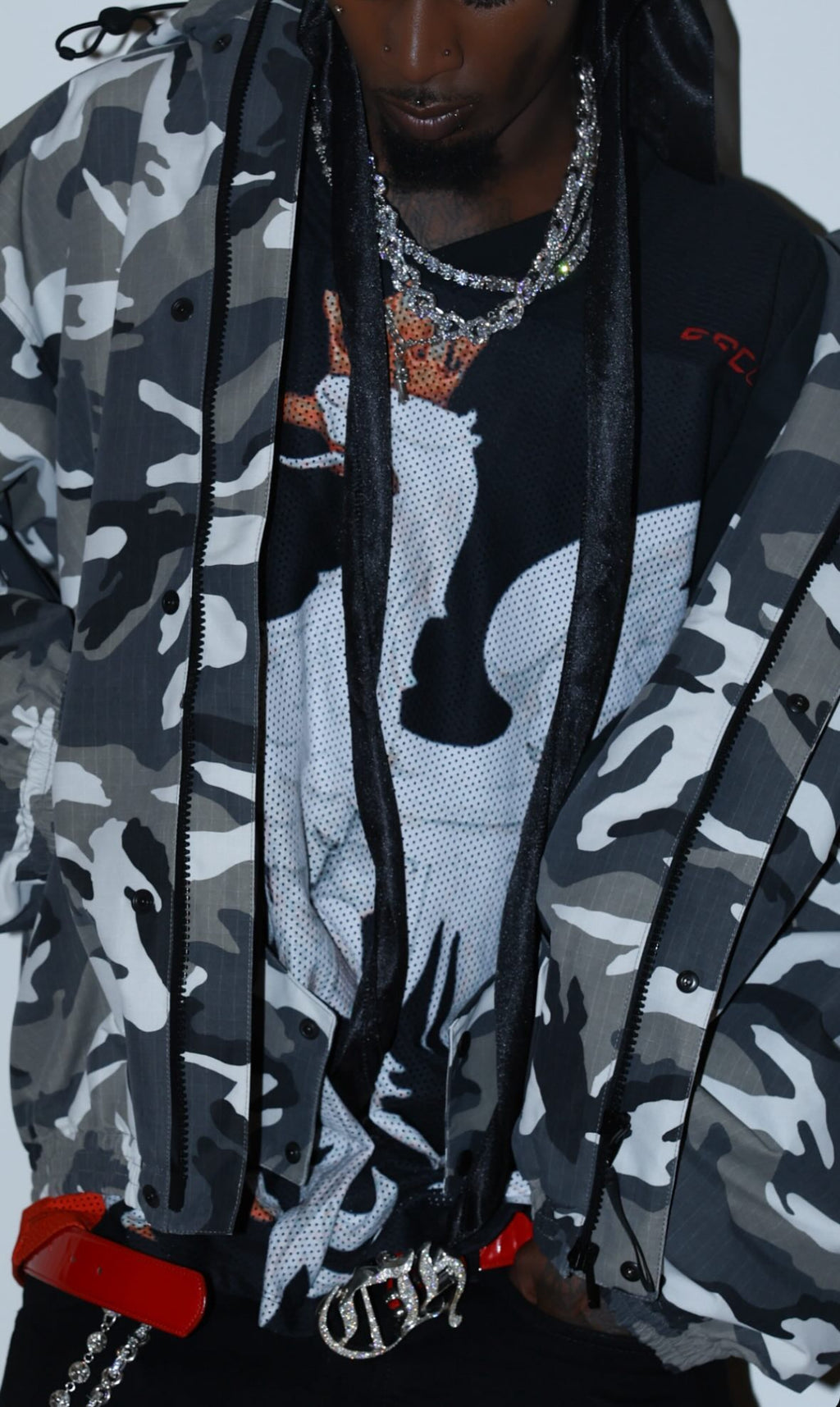 Balenciaga Fall21 Runway Snow Camo Jacket