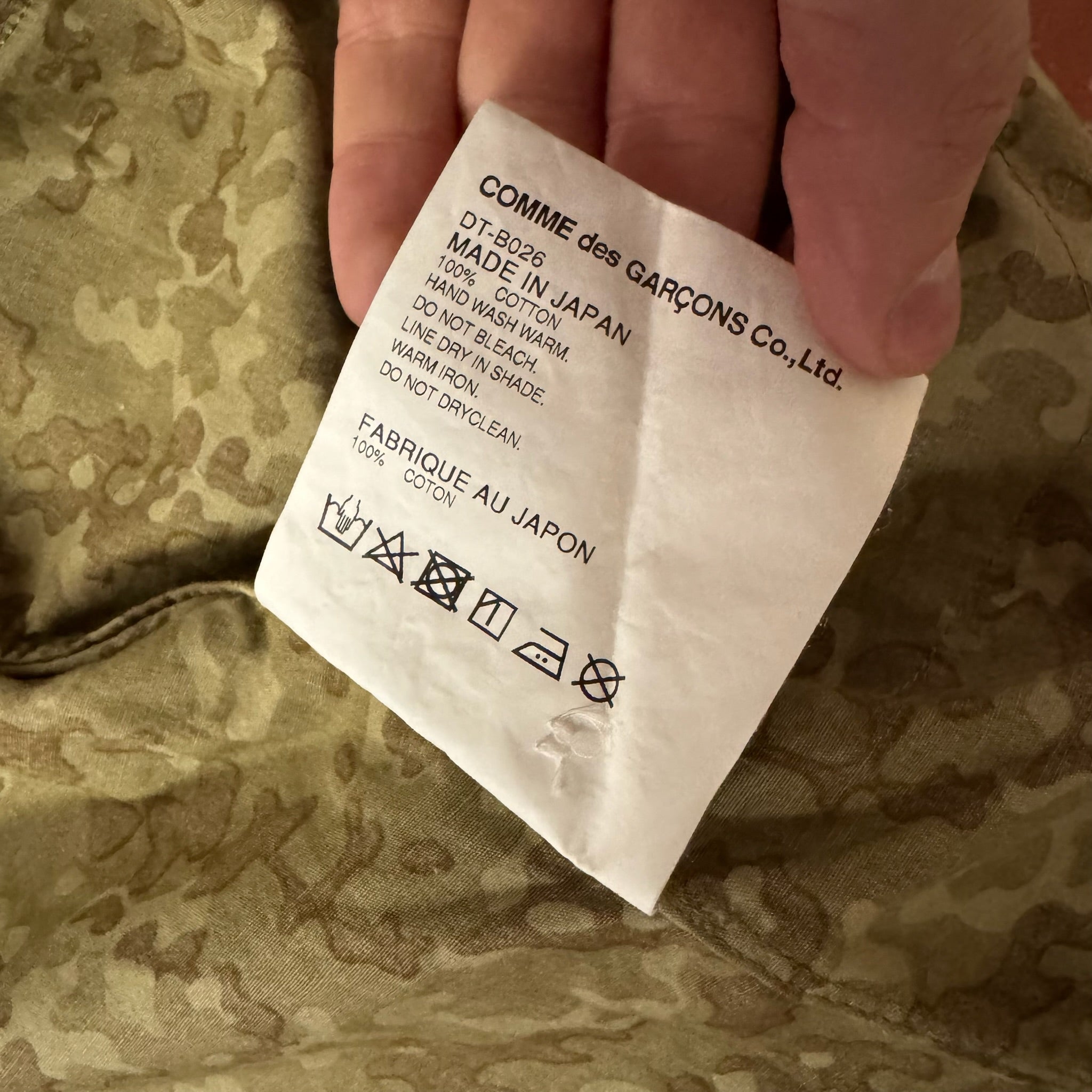 Comme des Garçons Homme Deux camo Shirt