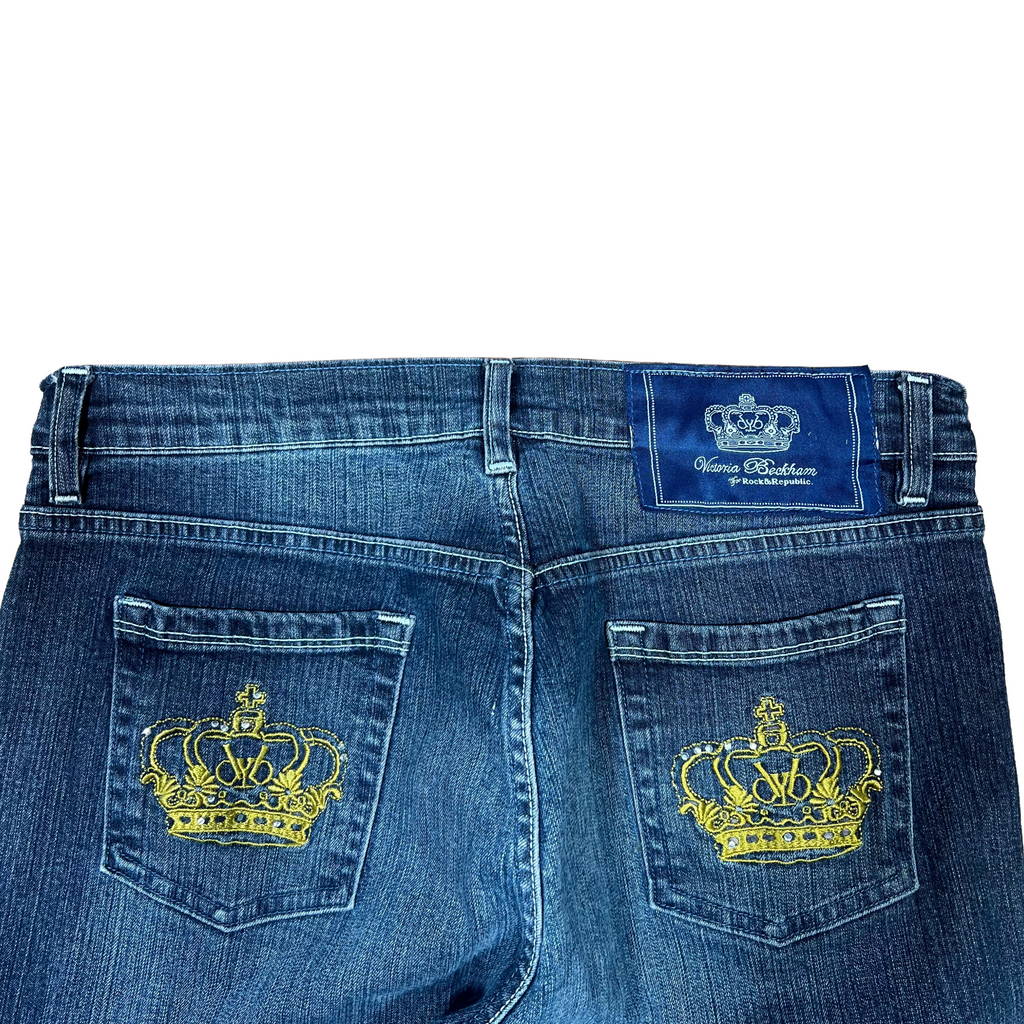 Victoria Beckham Crown Embroidered Jeans