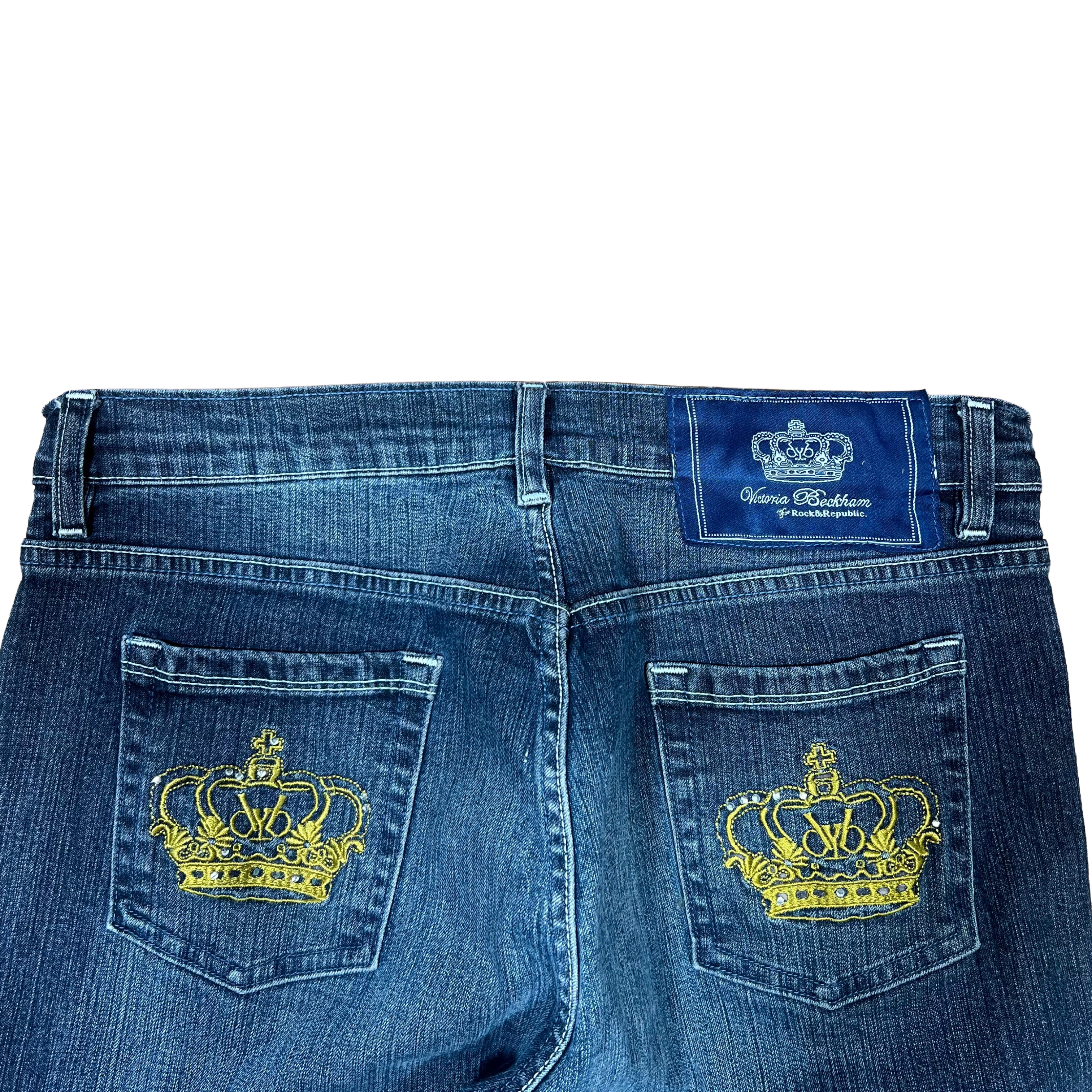 Victoria Beckham Crown Embroidered Jeans