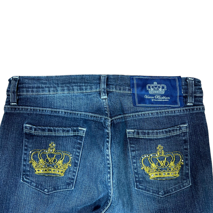 Victoria Beckham Crown Embroidered Jeans