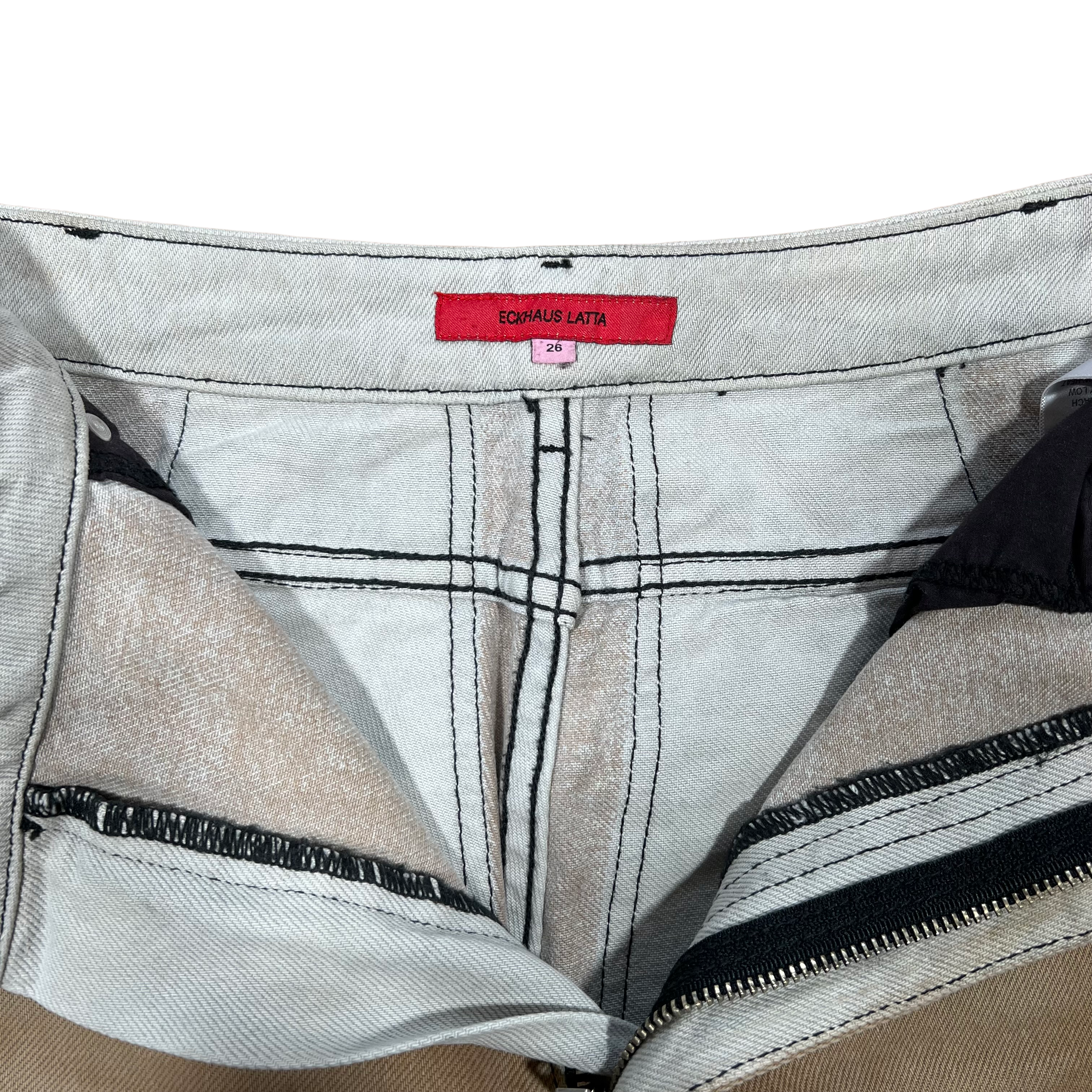 Eckhaus Latta Runway Wide Leg Jeans Tri Stacked