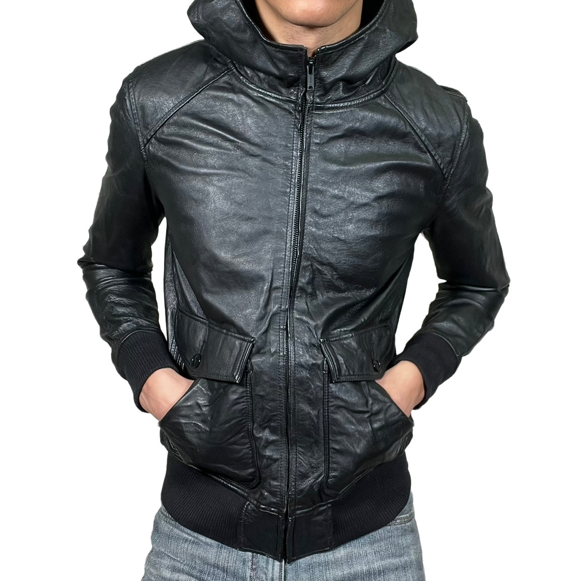 Hysteric Glamour Hooded Leather Jacket