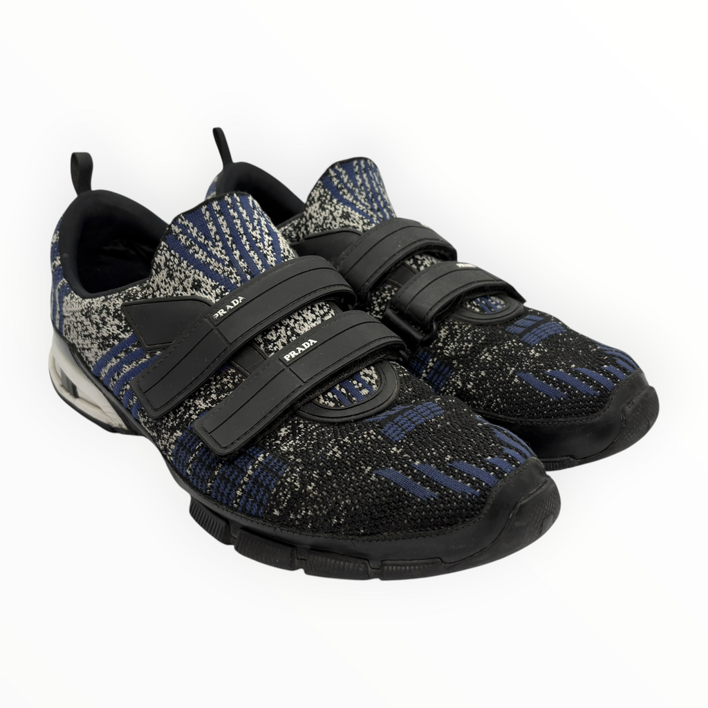 Prada Knit Double-Strap Velcro Sneakers